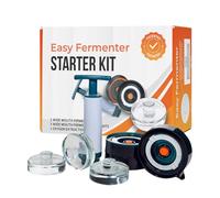 Easy Fermenter Fermentation Starter Set, Includes 3 Airlock Fermentation Lids and 3 Glass Weights, Sauerkraut Fermenting Kit for Wide Mouth Mason Jar, Pickles, Vegetables, & Kimchi Making Kit