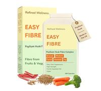 Easy Fibre - High Fibre Supplement & Stool Softeners Constipation Relief for Adults, 100 Psyllium Husk Fibre Tablets for Gut Digestion, Gut Relief, Stomach Bloating Relief Tablets