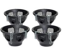 Easy Fill Hanging Baskets 4 x 12 inch Black Plantopia With 4 New Galvanised Chain 24 Patches