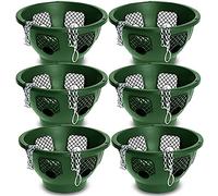 Easy Fill Set of 6 Hanging Basket - Original Hanging Plant Pots - 12 Inches Green Hanging Planters for Balcony, Indoor, or Outdoor - Plastic Hanging Basket for Herb, Flowers, or Plants