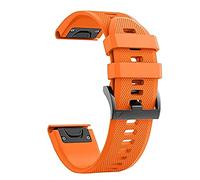 Easy Fit 26mm Silicone Watch Strap Replacement Compatible with Fenix 7X 6X 5X Band, Garmin Fenix 5X Fenix 6X Fenix 7X Descent Mk2 Smartwatches Fenix 5X Plus/Fenix 3/Fenix 3 HR, Sunset Chevron Orange