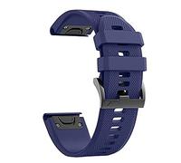 Easy Fit 26mm Silicone Watch Strap Replacement Compatible with Fenix 7X 6X 5X Band, Garmin Fenix 5X Fenix 6X Fenix 7X Descent Mk2 Smartwatches Fenix 5X Plus/Fenix 3/Fenix 3 HR, Deep blue, Modern