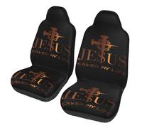 Easy Fit Cars Seats Protector Jesus Christ Blessed Saved My Life Yellow Car Accessories Durable Car Seat Covers For Truck, Sedans, Suv, 52X138Cm