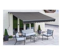 Easy Fit Garden Awning by Greenhurst 3.5 x 2.5M Plain Charcoal