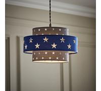 Valuelights Weaver Star Blue/ Grey Tiered Ceiling Lamp Shade