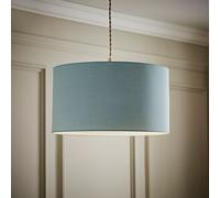ValueLights | Reni Duck Egg Blue Fabric Drum Ceiling Lamp Shade and Bulb (D) 35cm | Shades, Home Décor & Improvement Essential | Bulb Included