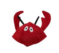 Easy Fit Lobster Hat for Dress Up | Red Novelty Party Headwear with Soft Plush Look and Costume Ready Wear