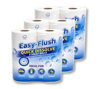 Easy Flush Soft Toilet Roll | Septic Tanks, Camping, Motorhome, caravans, Portable Toilets | 2ply | No Blocked drains | Quick Dissolve (12)
