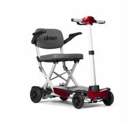Easy Folding Mobility Scooter, Lightweight, Battery Powered, Solid Puncture Proof Tyres, 4mph Top Speed, Blue or Red (Red)