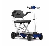 Easy Folding Mobility Scooter, Lightweight, Battery Powered, Solid Puncture Proof Tyres, 4mph Top Speed, Blue or Red (Blue)