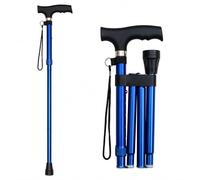 Easy Folding Walking Sticks For Men Women, Aluminium Cane Adjustable Lightweight Collapsible Sticks Extandable Height Ideal For Arthritis & Travel Use, Blue