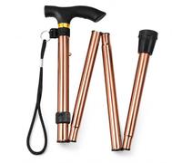 Easy Folding Walking Sticks For Men Women, Aluminium Cane Adjustable Lightweight Collapsible Sticks Extandable Height Ideal For Arthritis & Travel Use, Bronze