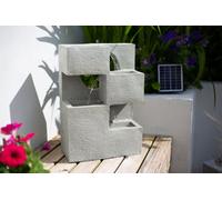 Easy Fountain Cube Falls Solar Powered Garden Feature - Concrete Effect - L 17 Cm X W 32 Cm X H 44 Cm