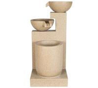 Easy Fountain Dune Falls Water Feature - Mains Powered, No Plumbing, Outdoor Garden Fountain with Recirculating Pump and LED Lights, Stone Effect Polyresin, Patio & Garden