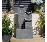 Easy Fountain Jackson Pours Grey Self-Contained Garden Water Features Incl Leds - L 36 Cm X W 36 Cm X H 73 Cm