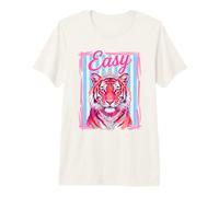 Easy Fuchsia Tiger Queen Crown Modern Graphic Premium T-Shirt
