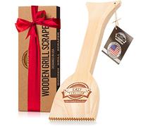Easy Function Wood Grill Scraper - Wooden BBQ Grill Brush Cleaner Alternative - Enjoy Safe & Bristle Free Barbecue