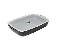 Easy Glass Non-Stick 0.8L Oven Dish/Baking Dish with Lid, Small - 23 x 15 x 4cm Kuhn Rikon Grey One Size