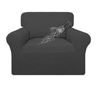 Easy-Going 100% Waterproof Chair Couch Cover,Dual Waterproof Sofa Cover, Stretch Jacquard Sofa Slipcover, Leakproof Furniture Protector for Kids, Pets, Dog and Cat (Chair, Dark Gray)