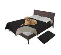 Easy-Going 100% Waterproof Dog Bed Cover Furniture Protector Sofa Cover Non-Slip Washable Reusable Incontinence Bed Underpads for Pets Kids Children Dog Cat(68X82 in,Black)