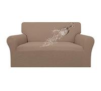 Easy-Going - 100% Waterproof Double Sofa Cover Stretch Jacquard Sofa Cover Leak Proof Furniture Protector for Kids, Pets Dogs and Cats - Loveseat - Camel Hair