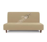 Easy-Going 100% Waterproof Futon Cover, Dual Waterproof Couch Cover for Futon, Stretch Jacquard Sofa Cover, Leakproof Furniture Protector for Kids, Pets, Dog and Cat, Sand