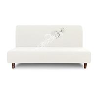 Easy-Going 100% Waterproof Futon Cover, Dual Waterproof Couch Cover for Futon, Stretch Jacquard Sofa Cover, Leakproof Furniture Protector for Kids, Pets, Dog and Cat (Futon, Cream)