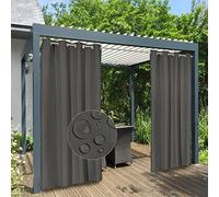 Easy-Going 100% Waterproof Outdoor Curtains Windproof Weatherproof Porch Curtains, Premium Thick Outdoor Privacy Grommet Top Panels for Patio, Gazebo and Pergola, 2 Panels, 54x84 inch, Dark Grey