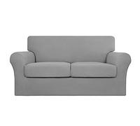 Easy-Going 3 Pieces Stretch Couch Cover Sofa Cover for Dogs Washable Sofa Slipcover for 2 Separate Cushion Couch Spandex Jacquard Fabric Elastic Furniture Protector for Pets,Kids(Light Gray, Loveseat)