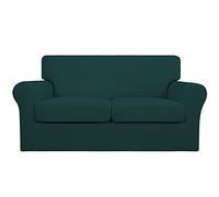 Easy-Going 3 Pieces Stretch Soft Couch Cover for Dogs - Washable Sofa Slipcover for 2 Separate Cushion Couch - Elastic Furniture Protector for Pets, Kids(Loveseat,Deep Teal)