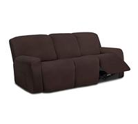 Easy-Going 3 Seat Recliner Sofa Cover for Dogs- 8 Pieces Stretch Sectional Recliner Sofa Slipcover for 3 Cushion Couch, Washable Furniture Protector with Elasticity (Recliner Sofa,Chocolate