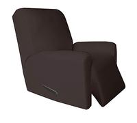 Easy-Going 4 Pieces Microfiber Stretch Recliner Slipcover - Spandex Soft Fitted Sofa Couch Cover, Washable Furniture Protector with Elastic Bottom for Kids,Pet (Recliner,Chocolate