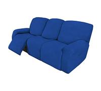 Easy-Going 8 Pieces Recliner Sofa Stretch Sofa Slipcover Sofa Cover Furniture Protector Couch Soft with Elastic Bottom Kids, Spandex Jacquard Fabric Small Checks Classic Blue