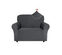 Easy-Going Armchair Covers, Non Slip Stretch Jacquard Sofa Covers for Kid Pet Dog, 1 Piece Sofa Slipcovers for Leather Single Sofa, Washable Couch Settee Covers Furniture Protectors, Dark Grey