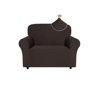 Easy-Going Armchair Covers, Non Slip Stretch Jacquard Sofa Covers for Kid Pet Dog, 1 Piece Sofa Slipcovers for Leather Single Sofa, Washable Couch Settee Covers Furniture Protectors, Chocolate