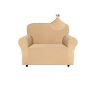 Easy-Going Armchair Covers, Non Slip Stretch Jacquard Sofa Covers for Kid Pet Dog, 1 Piece Sofa Slipcovers for Leather Single Sofa, Washable Couch Settee Covers Furniture Protectors, Beige