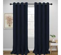 Easy-Going Blackout Curtains for Bedroom, Solid Thermal Insulated Grommet and Noise Reduction Window Drapes, Room Darkening Curtains for Living Room, 2 Panels(52x96 in,Navy)