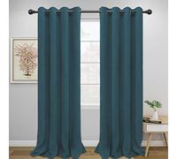 Easy-Going Blackout Curtains for Bedroom, Solid Thermal Insulated Grommet and Noise Reduction Window Drapes, Room Darkening Curtains for Living Room, 2 Panels (52x108 in,Bluestone)