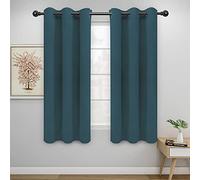 Easy-Going Blackout Curtains for Bedroom, Solid Thermal Insulated Grommet and Noise Reduction Window Drapes, Room Darkening Curtains for Living Room, 2 Panels(42x63 in, Bluestone)