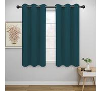 Easy-Going Blackout Curtains for Bedroom, Solid Thermal Insulated Grommet and Noise Reduction Window Drapes, Room Darkening Curtains for Living Room, 2 Panels (42x54 in, Peacock Blue)