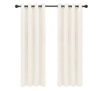 Easy-Going Blackout Curtains for Bedroom, Solid Thermal Insulated Grommet and Noise Reduction Window Drapes, Room Darkening Curtains for Living Room, 2 Panels(52x84 in,Ivory)