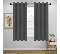 Easy-Going Blackout Curtains for Bedroom, Solid Thermal Insulated Grommet and Noise Reduction Window Drapes, Room Darkening Curtains for Living Room, 2 Panels (52x46 in,Gray)