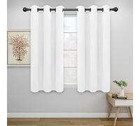 Easy-Going Blackout Curtains for Bedroom, Solid Thermal Insulated Grommet and Noise Reduction Window Drapes, Room Darkening Curtains for Living Room, 2 Panels (42x54 in, White)