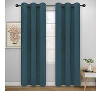 Easy-Going Blackout Curtains for Bedroom, Solid Thermal Insulated Grommet and Noise Reduction Window Drapes, Room Darkening Curtains for Living Room, 2 Panels(42x84 in, Bluestone)
