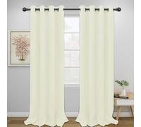 Easy-Going Blackout Curtains for Bedroom, Solid Thermal Insulated Grommet and Noise Reduction Window Drapes, Room Darkening Curtains for Living Room, 2 Panels (52x96 in,Ivory)
