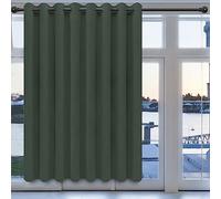 Easy-Going Blackout Door Curtains for Bedroom, Solid Thermal Insulated Grommet and Noise Reduction Window Drapes, Room Darkening Curtains for Living Room, 1 Panel (100x84 in, Greyish Green)