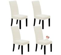 Easy-Going Dining Chair Covers Stretch Dining Room Chair Covers Set of 4, Parsons Chair Slipcovers for Dining Room, Ceremony, Banquet, Ivory