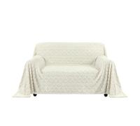 Easy-Going Jacquard Sofa Covers 2 3 Seater, Funny Fuzzy Sofa Slipcovers for Pet Dog, Non Slip Couch Covers, Warm Sofa Seat Covers, Washable Furniture Protectors, 80x118 in, Ivory
