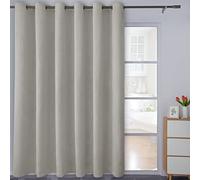 Easy-Going Linen Look Blackout Curtain 100x96 Inch Extra Wide Patio Sliding Door Curtain Solid Thermal Insulated Room Curtain for Bedroom, Living Room (1 Panel, Natural)