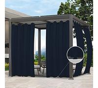 Easy-Going Outdoor Curtains Waterproof Windproof Weatherproof Curtain for Patio, Cabana, Porch, Pergola and Gazebo, Grommet Top and Tab Bottom Drape, 1panel, 54x84 inch, Navy